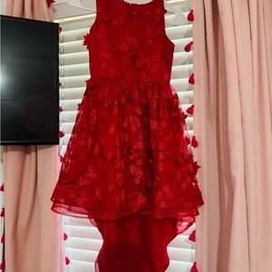 Rare Editions Red Floral Kids Dress